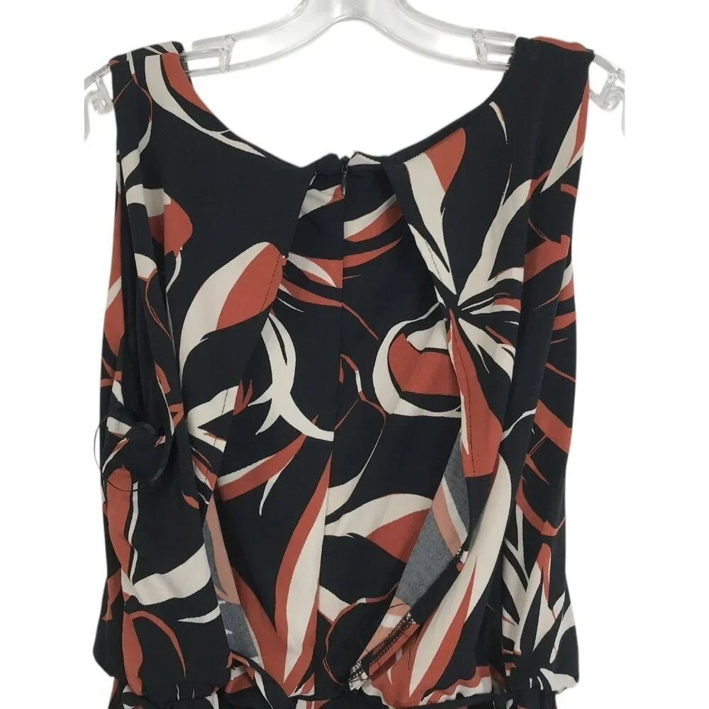 Cynthia Rowley Jumpsuit Romper Womens Size XL Black Floral Sleeveless Stretch‎ - Picture 8 of 13